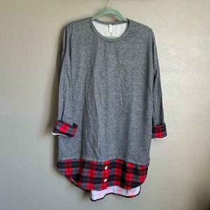 Pinkblush Grey Long-sleeve Tunic Dress